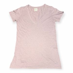 PINK VICTORIA’S SECRET Women’s Light Purple Short Sleeve V-Neck Tee Size Medium